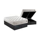 Cama Box Baú King: Colchão Molas Anjos MasterPocket Ensacadas Impresisone + Base CRC Suede Gray(193x203)
