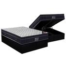 Cama Box Baú King: Colchão Molas Bonnel Ortobom Nanolastic Airtech Progressive + Base CRC Suede Black(193x203)