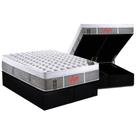 Cama Box Baú King: Colchão Molas Castor Pocket Light Stress Oxygen New Plush + Base CRC Courano Black(193x203)