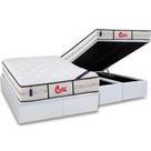 Cama Box Baú King: Colchão Molas Ensacadas Castor Pocket Gold Star Vitagel Classic + Base CRC Courano White(193x203)