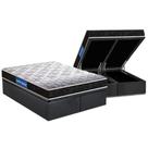 Cama Box Baú King: Colchão Molas Ensacadas Probel D23 Guarda Costas Super Resistente + Base CRC Suede Gray (193x203)