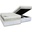 Cama Box Baú King: Colchão Molas Pocket Ensacadas Castor Summer Winter + Base CRC Courano White(193x203)