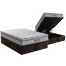 Cama Box Baú King: Colchão Molas Probel MasterPocket Ensacadas ProDormir Springs Luxo + Base CRC Suede Brown(193x203)