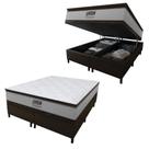 Cama Box Baú King Gazin Colchão Molas Ensacadas Com Pillow Top Tower 193x203x75cm Branco-marrom Cama Box Baú King Gazin Colchão Molas Ensacadas Com Pillow Top Tower 193x203x75cm Branco-marrom