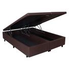 Cama Box Baú King Marrom 193x203x42cm com Pistão a gás Cama Box Baú King Marrom 193x203x42cm com Pistão a gás