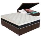 Cama Box Baú King Marrom e Colchão Dallas Molas V-Tech