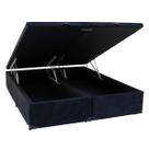 Cama Box Baú King Size Sonnoforte Luxo Suede Preto com Pistão - 193x203