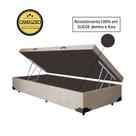 Cama Box Baú Luxo Blindado Solteirão NK Camas Suede Bege 49x96x203