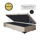 Cama Box Baú Luxo Blindado Solteiro NK Camas Suede Bege 49x88x188 Cama Box Baú Luxo Blindado Solteiro NK Camas Suede Bege 49x88x188