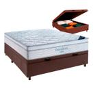 Cama Box Bau Marrom + Colchão Casal Freedom Ortobom Cama Box Bau Marrom + Colchão Casal Freedom Ortobom