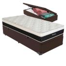 Cama Box Baú Marrom e Colchão Dallas Molas V-Tech Solteiro