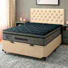 Cama Box Bau Perola + Cabeceira + Colchão Casal Confort Black Ortobom