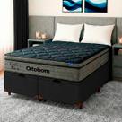 Cama Box Bau Preto + Colchão Queen Confort Black Espuma Soft Gel Ortobom