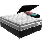 Cama Box Baú Preto e Colchão Berlim Molas Ensacadas Queen Probel Cama Box Baú Preto e Colchão Berlim Molas Ensacadas Queen Probel