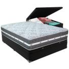 Cama Box Baú Preto e Colchão Black Graphite Molas Ensacadas Casal Anjos Cama Box Baú Preto e Colchão Black Graphite Molas Ensacadas Casal Anjos