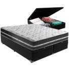 Cama Box Baú Preto e Colchão Classic Preto Molas ensacadas Queen Anjos