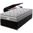 Cama Box Baú Preto e Colchão Evolution Molas Ensacadas Solteiro Probel