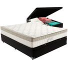 Cama Box Baú Preto E Colchão King Best Bege Molas Ensacadas Casal Anjos