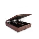 Cama Box Baú Queen 158 Bipartido Tecido Suede Marrom
