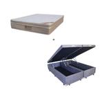 Cama Box Baú Queen 158 Suede Cinza com Colchão Ortobom Airtech Spring Pocket D26 Bege 70x158x198 Cama Box Baú Queen 158 Suede Cinza com Colchão Ortobom Airtech Spring Pocket D26 Bege 70x158x198