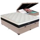 Cama Box Baú Queen Bege e Colchão Dallas Molas V-Tech