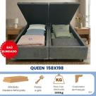 Cama Box Baú Queen Bipartida 158x198 Suede Base Blindada com Extra Espaço Interno