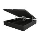 Cama Box Baú Queen Bipartido 158 - Bello Box Tecido Sintético Preto