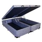 Cama Box Baú Queen Bipartido AColchões Suede Cinza 41x158x198