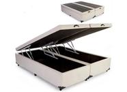 Cama Box Baú Queen Bipartido, Bege Sintético Cama Box Baú Queen Bipartido, Bege Sintético