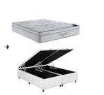 Cama Box Baú Queen Bipartido Branco Colchão Freedom Molas Ensacadas 158x198 - Ortobom