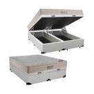 Cama Box Baú Queen Bipartido Branco Colchão Molas Ensacadas Airtech SpringPocket 158x198 - Ortobom