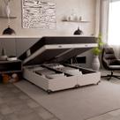 Cama Box Baú Queen Bipartido + Colchão D33 One Face - 61x158x198cm - Couro Branco