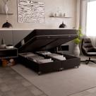 Cama Box Baú Queen Bipartido + Colchão D33 One Face - 61x158x198cm - Várias Cores