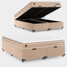 Cama Box Baú Queen Bipartido + Colchão Life D33 Pillow Top Cama Box Baú Queen Bipartido + Colchão Life D33 Pillow Top