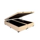 Cama Box Baú Queen Bipartido Sintético 158x198x42 Bege