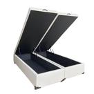 Cama Box Baú Queen Bipartido Sintético Bege Com Pistão A Gás, Imperium do Sono Cama Box Baú Queen Bipartido Sintético Bege Com Pistão A Gás, Imperium do Sono