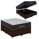 Cama Box Baú Queen Bipartido Sintético + Colchão Molas Ensacadas Royal Sleep Royal Air 158cm - Suporta Até 150Kg Pessoa Cama Box Baú Queen Bipartido Sintético + Colchão Molas Ensacadas Royal Sleep Royal Air 158cm - Suporta Até 150Kg Pessoa