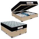 Cama Box Baú Queen Bipartido Sintético + Colchão Molas Ensacadas SerenePrime Sonnolux 158x198x69 Bege Cama Box Baú Queen Bipartido Sintético + Colchão Molas Ensacadas SerenePrime Sonnolux 158x198x69 Bege