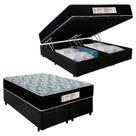 Cama Box Baú Queen Bipartido Sintético + Colchão Molas Ensacadas SerenePrime Sonnolux 158x198x69 Preto Cama Box Baú Queen Bipartido Sintético + Colchão Molas Ensacadas SerenePrime Sonnolux 158x198x69 Preto