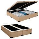 Cama Box Baú Queen Bipartido Sintético SerenePrime Bege 158x198x44