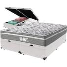 Cama Box Baú Queen Branco Colchão Evolution Molas Probel
