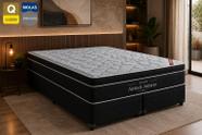 Cama Box Baú Queen Colchão Airtech Antares (158x198x60) Molas Ensacadas - Ortobom - Preto