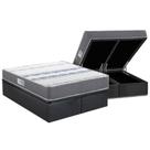 Cama Box Baú Queen: Colchão Anatômico Herval D60 / AG65 Timeless + Base CRC Suede Gray (158x198)