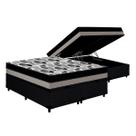 Cama Box Baú Queen: Colchão Anatômico Ortobom D33 / EP ISO 100 Double Face + Base CRC CouranoBlack(158x198x20)