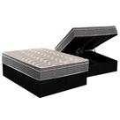 Cama Box Baú Queen: Colchão Anatômico Paropas D45 / EP Confort Mega Firme + Base CRC Suede Black(158x198)