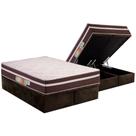Cama Box Baú Queen: Colchão Anatômico Polar D28 Orthoface Vip + Base CRC Suede Brown (158x198)