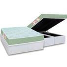 Cama Box Baú Queen: Colchão Espuma Castor D33 Sleep Max Duplo + Base CRC Courano White(158x198)