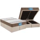 Cama Box Baú Queen: Colchão Espuma D33 Probel / EP Guarda Costas PróIntense Plus Double Face + Base CRC Suede Clean(158x198)