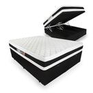 Cama Box Baú Queen + Colchão Espuma D45 - Castor - Black White Double Face 158x198x69cm Cama Box Baú Queen + Colchão Espuma D45 - Castor - Black White Double Face 158x198x69cm