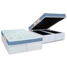 Cama Box Baú Queen: Colchão Espuma D45 Castor Sleep Max Duplo + Base CRC Courano White(158x198)